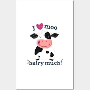 Little Holstein Cow Loves You Very Much! Posters and Art